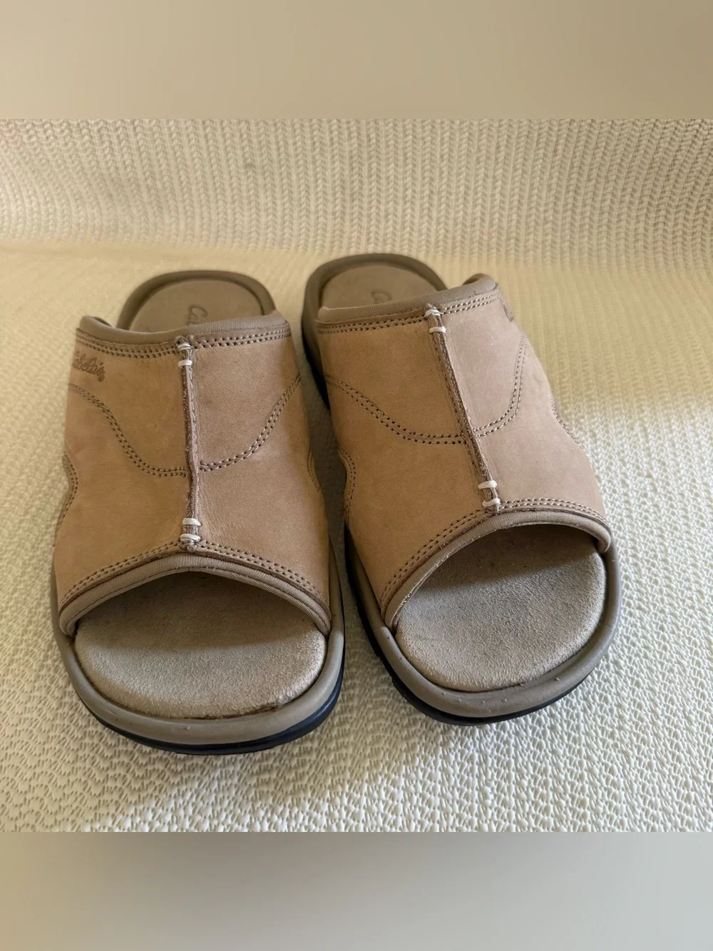 Cabello Women’s Size 9 Taupe Leather Comfort Slide Sandals 82-3824